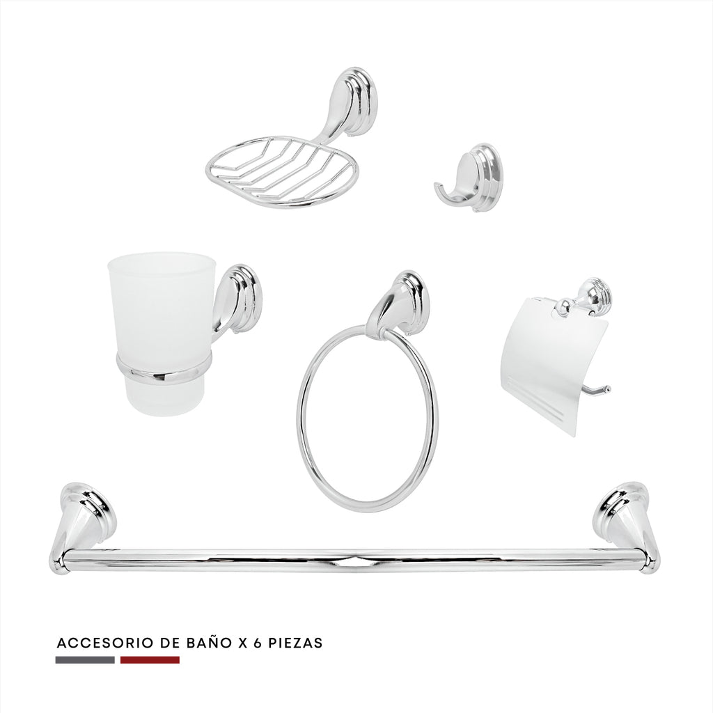 Set de Accesorios Cromados Redondo x6 Piezas