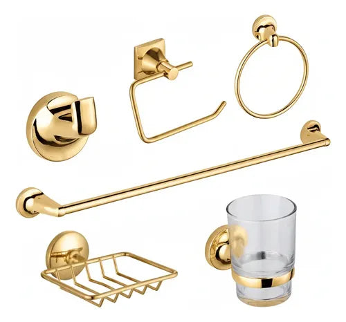 Set de Accesorios Cromados Redondo x6 Piezas