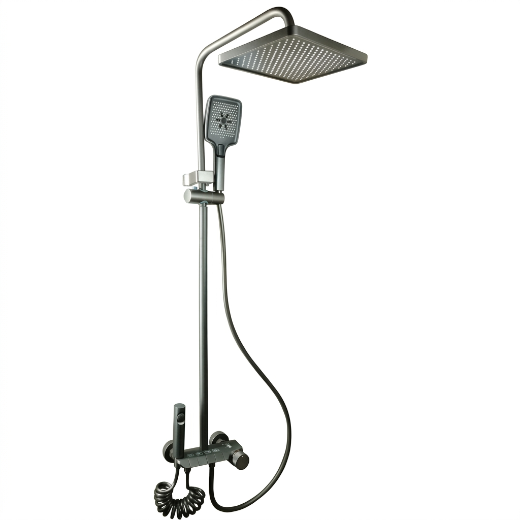 Columna de ducha con teclado gun metal