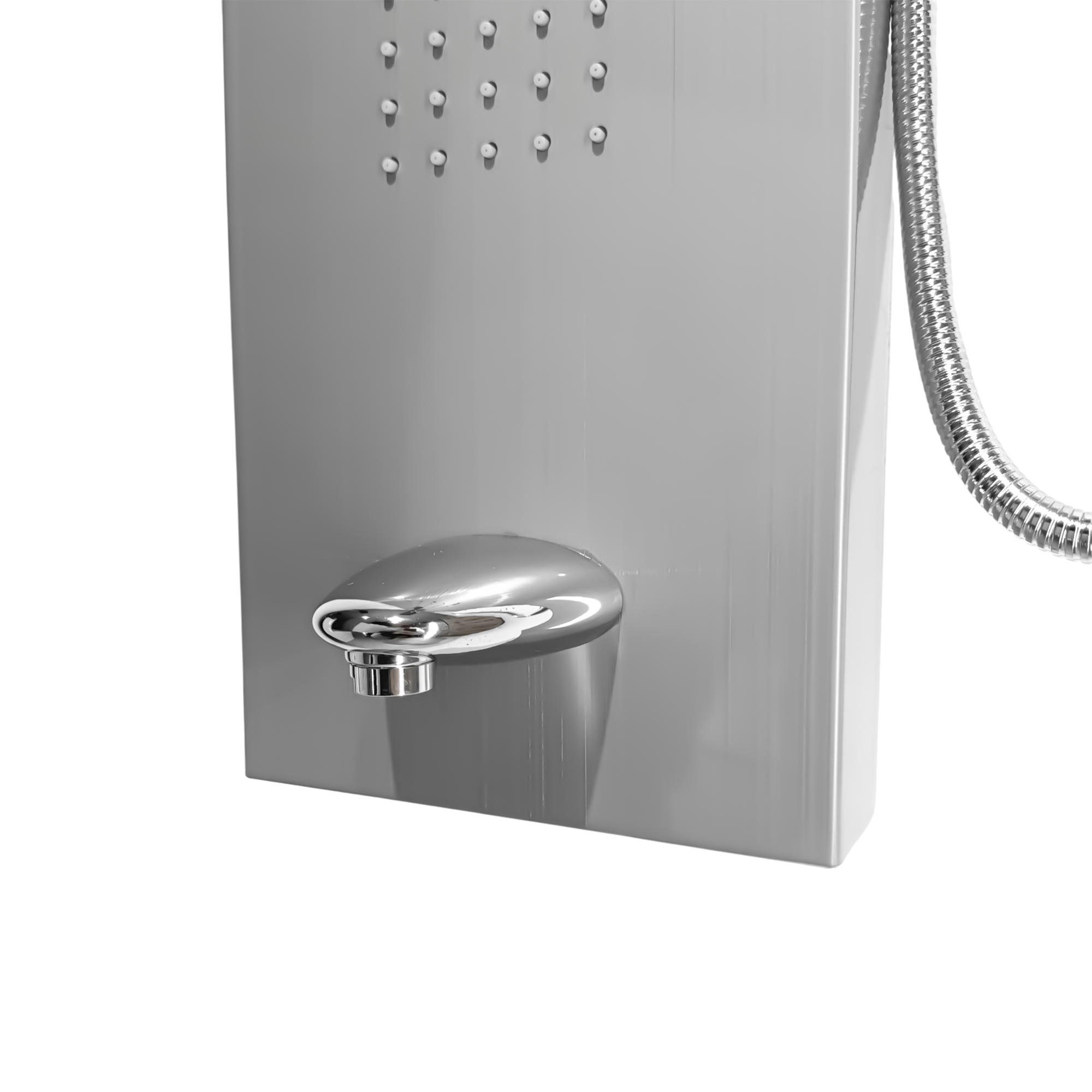 Torre Ducha Con Sistema de Bluetooh y Luces Led Cromoterapia Plateada