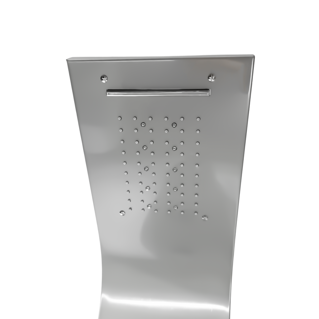 Torre Ducha Con Sistema de Bluetooh y Luces Led Cromoterapia Plateada
