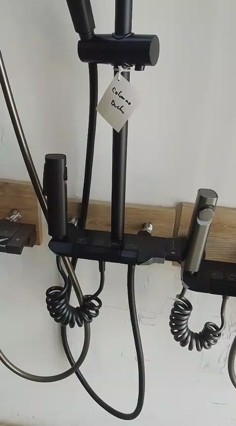Columna de Ducha con Teclado Negra