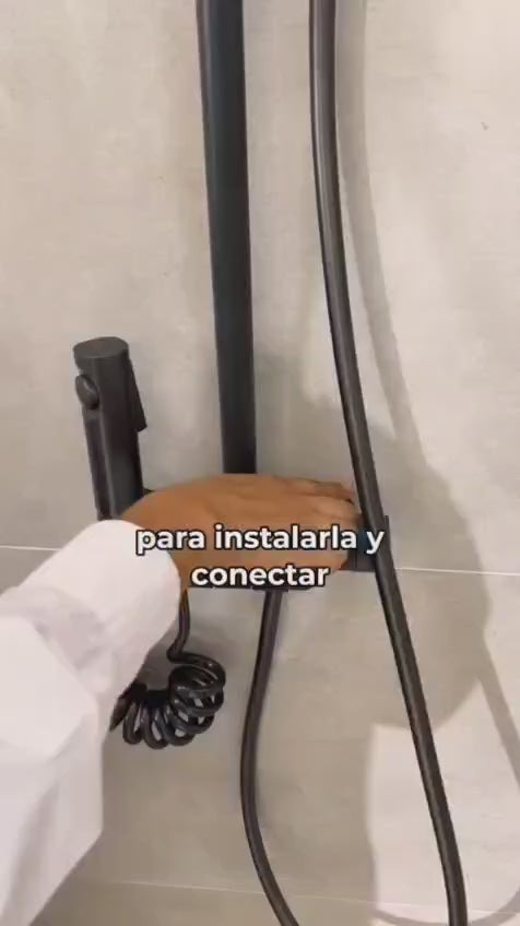 Columna de ducha con teclado gun metal